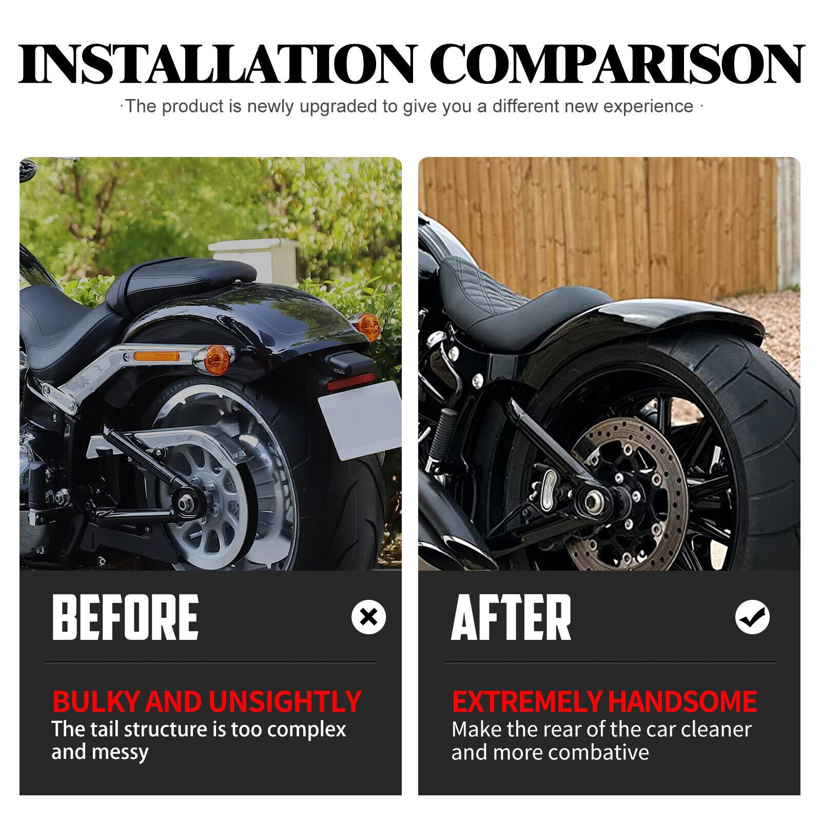 Short Fender Rear Mudguard Fits for Harley Fat Boy Breakout FXBR FXDR 2018-2023