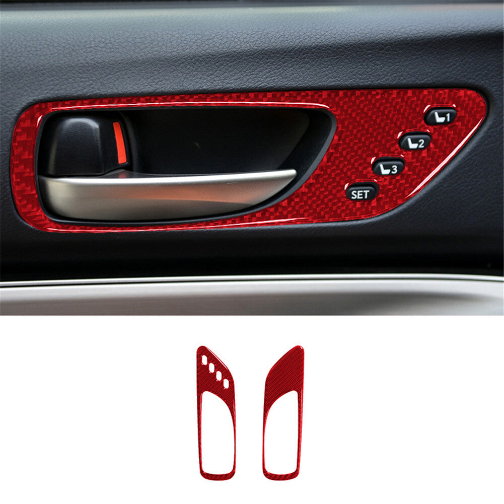 Red Carbon Fiber Inner Door Handle Cover Trim for Lexus RC300 350 200T 2015-2020