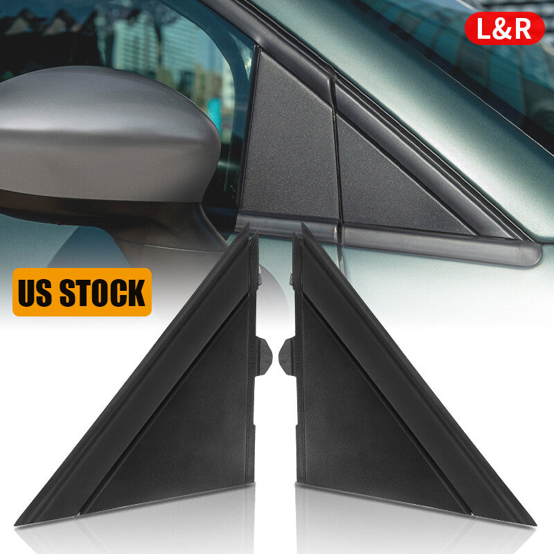 LeftRight Kit Door Mirror Flag Cover Molding Matte Black For 2012-2019 for Fiat 500