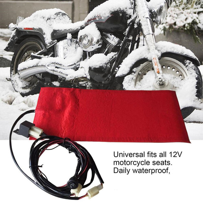 Motorcycle 25W 12V Waterproof for Seat Heated Fiber Pad Electric Heating Red Mat