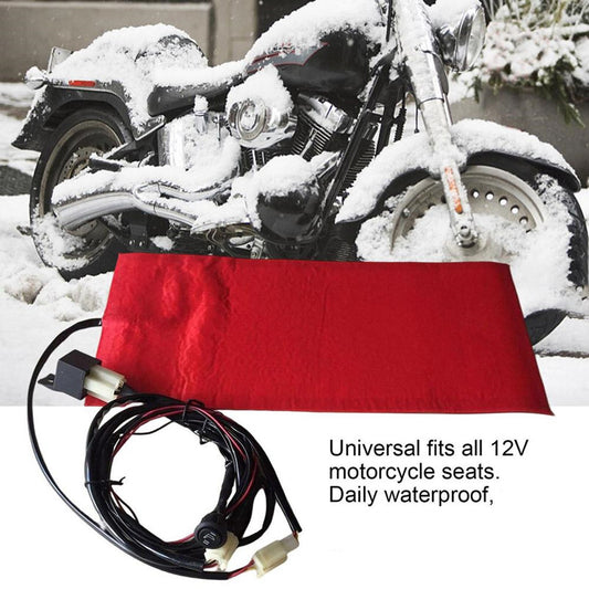 Motorcycle 25W 12V Waterproof for Seat Heated Fiber Pad Electric Heating Red Mat
