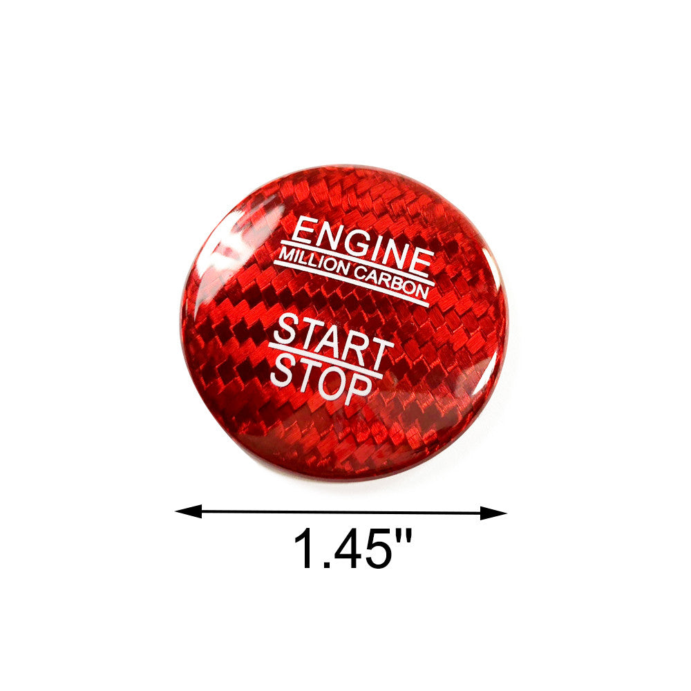 Red Carbon Fiber Cap Trim for Mercedes Keyless Go Engine Start Stop Button