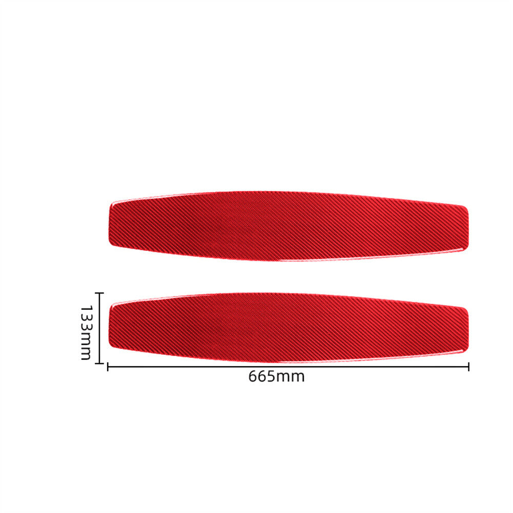 2¡ÁRed Carbon Fiber Front for Seat Back Panel Decor Trim for Porsche Taycan 2019-2022