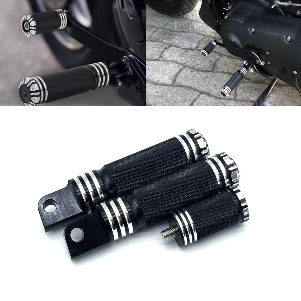 Knurled Shift Shifter Peg Foot Pegs Pedal Black for Harley Touring Softail Dyna