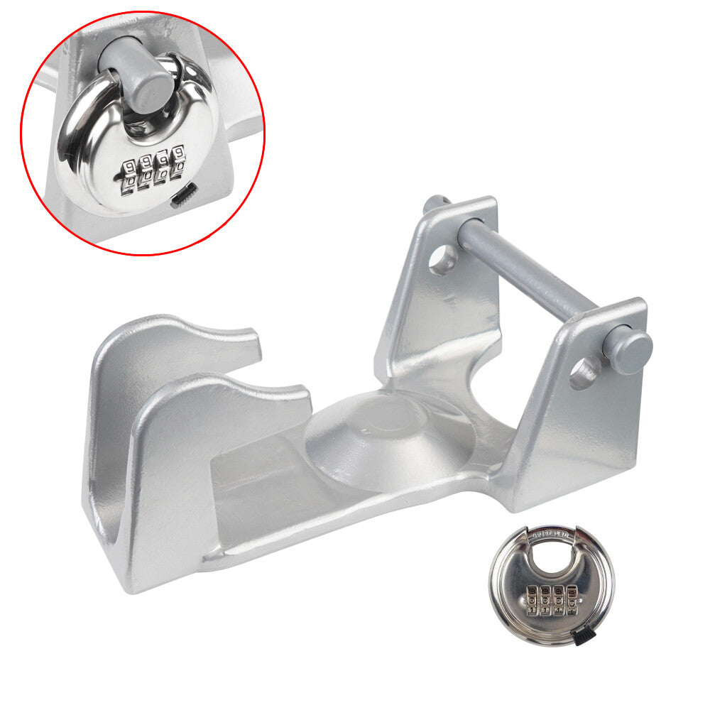 Silver Gooseneck Hitch Lock Heavy Trailer Coupler TL-50Combination Lock for RVs
