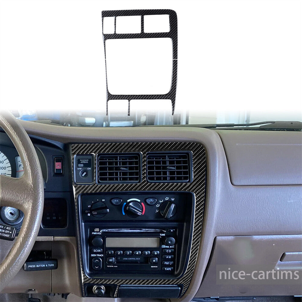 2¡ÁCarbon Fiber Radio Air Conditioning Panel Trim Fit for Toyot@ Tacom@ 2001-2004