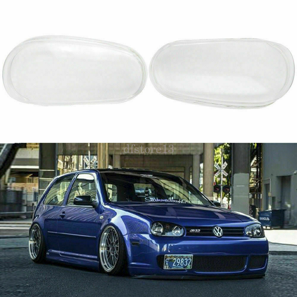 PAIR FOR 1999-2005 for VW MK4 for GOLF R32 REPLACEMENT GLASS HEADLIGHT LENS COVER LH+RH