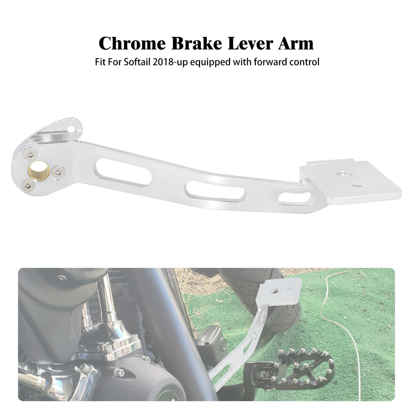 Chrome Brake Arm Lever Fit for Harley Softail Low Rider Fat Street Bob 2018-2023