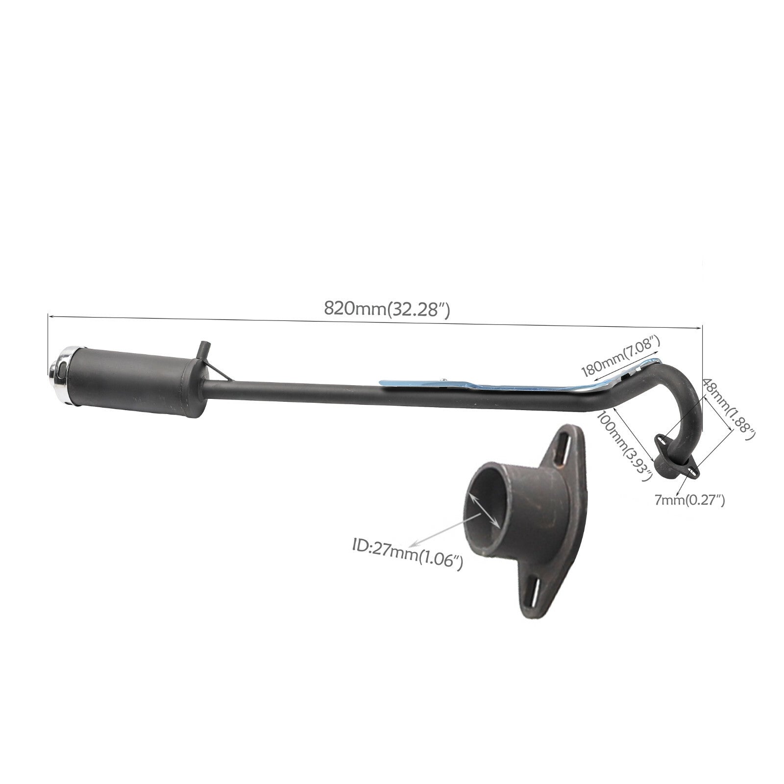 28mm exhaust muffler pipe, dirt pit, bicycle all-terrain vehicle CRF70 110cc 125cc, Apollo Taotao SSR