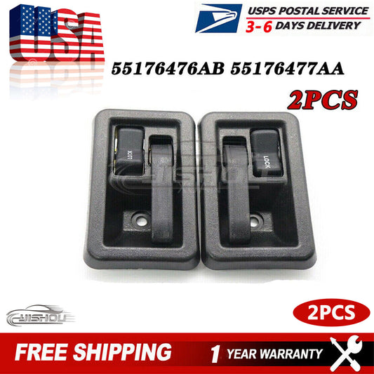 New 2PCS Interior Door Handle Front Left and Right for Jeep TJ for Wrangler 1997-06
