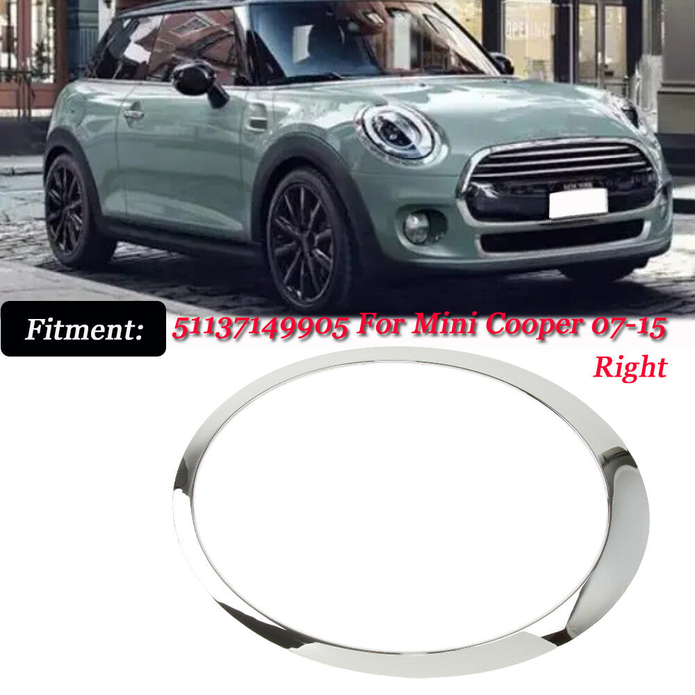 Right front light trim ring for 2007-2015 for Mini Cooper , silver 51137149905