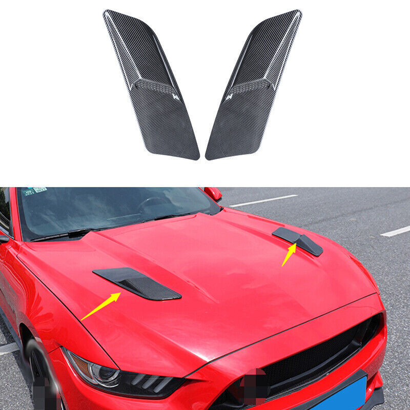 For 2015-2017 for Ford for Mustang Carbon Fiber Front Engine Hood Air Outlet Vent Decor