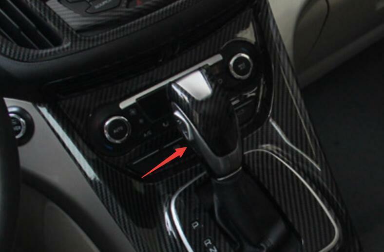 Carbon Fiber Console Gear Shift Knob Cover Trim for Ford Escape Kuga 2013-2019