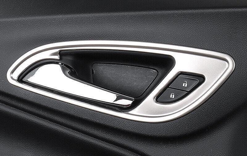 for Chevy Equinox 2018-2023 Silver Steel Inner Door Handle Lock Cover Trim 4pcs