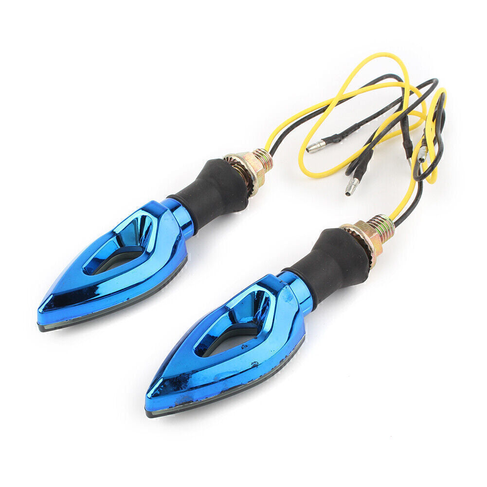12V LED Blinker Blinker Amber Light Lampen Blau Paar Universal Motorrad