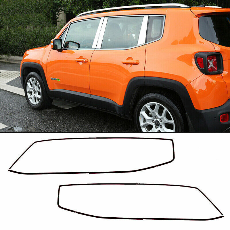 for Jeep Renegade 2015-2023 Black Steel Window Sill Molding Strip Cover Trim 10x