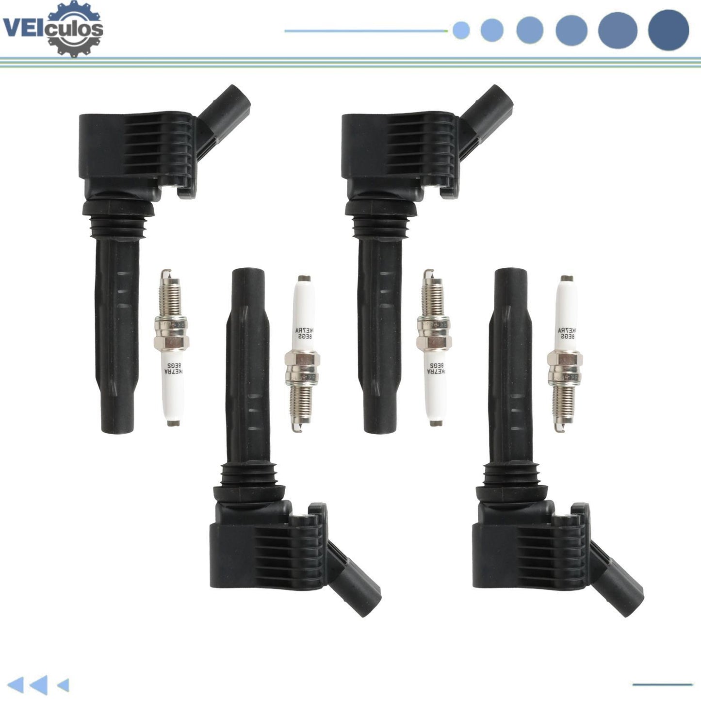 4Pcs Ignition Coils + Iridium Spark Plug For 2016-18 A3 Sportback e-tron L4 1.4L