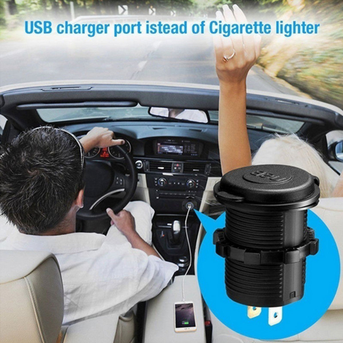 4.2A Dual USB Charger Car Cigarette Lighter Socket Splitter Power Adapter Outlet