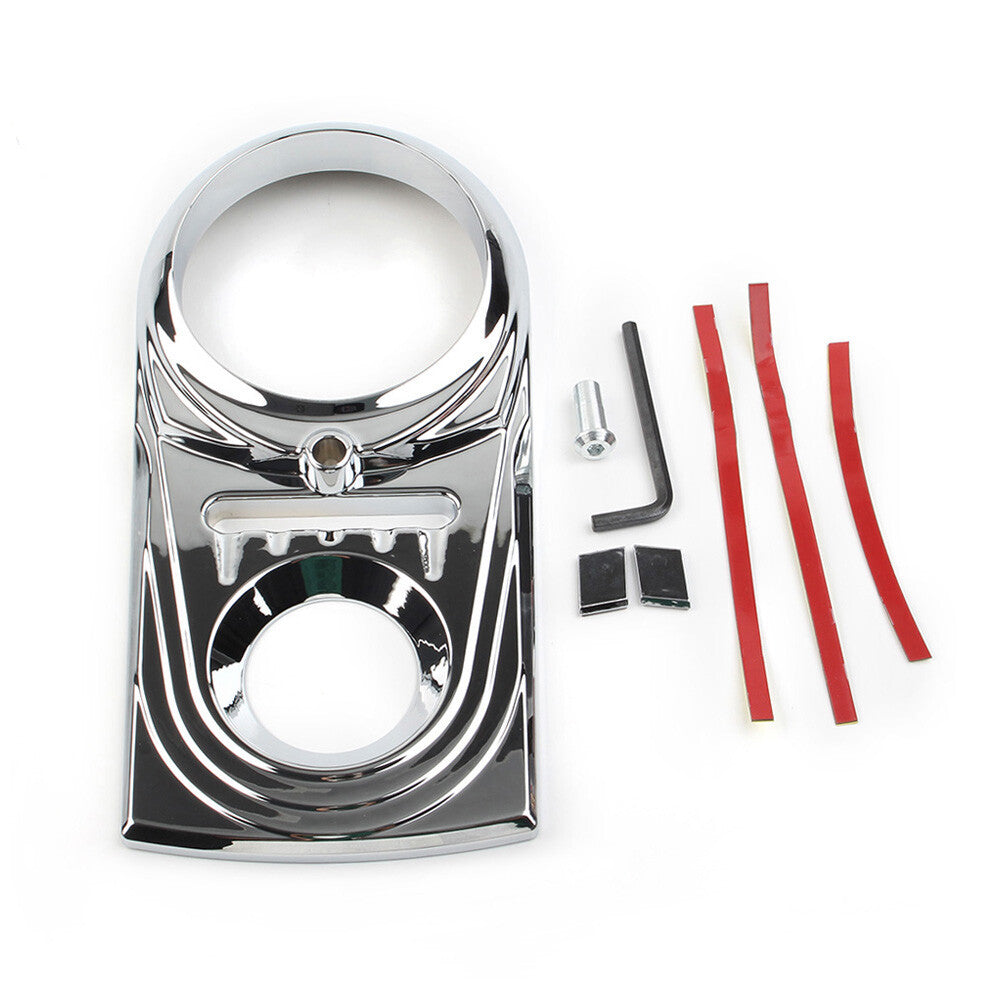 Dash Panel Insert Cover Cap Fit for Harley Softail FLSTC Street Silver