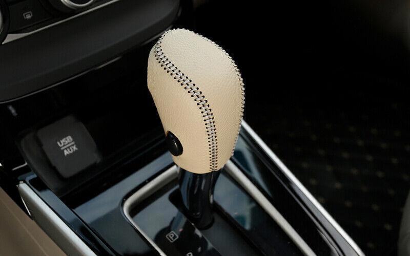 1PCS Beige Leather Console Gear Shift Knob Cover Trim for Nissan Sentra 13-2019