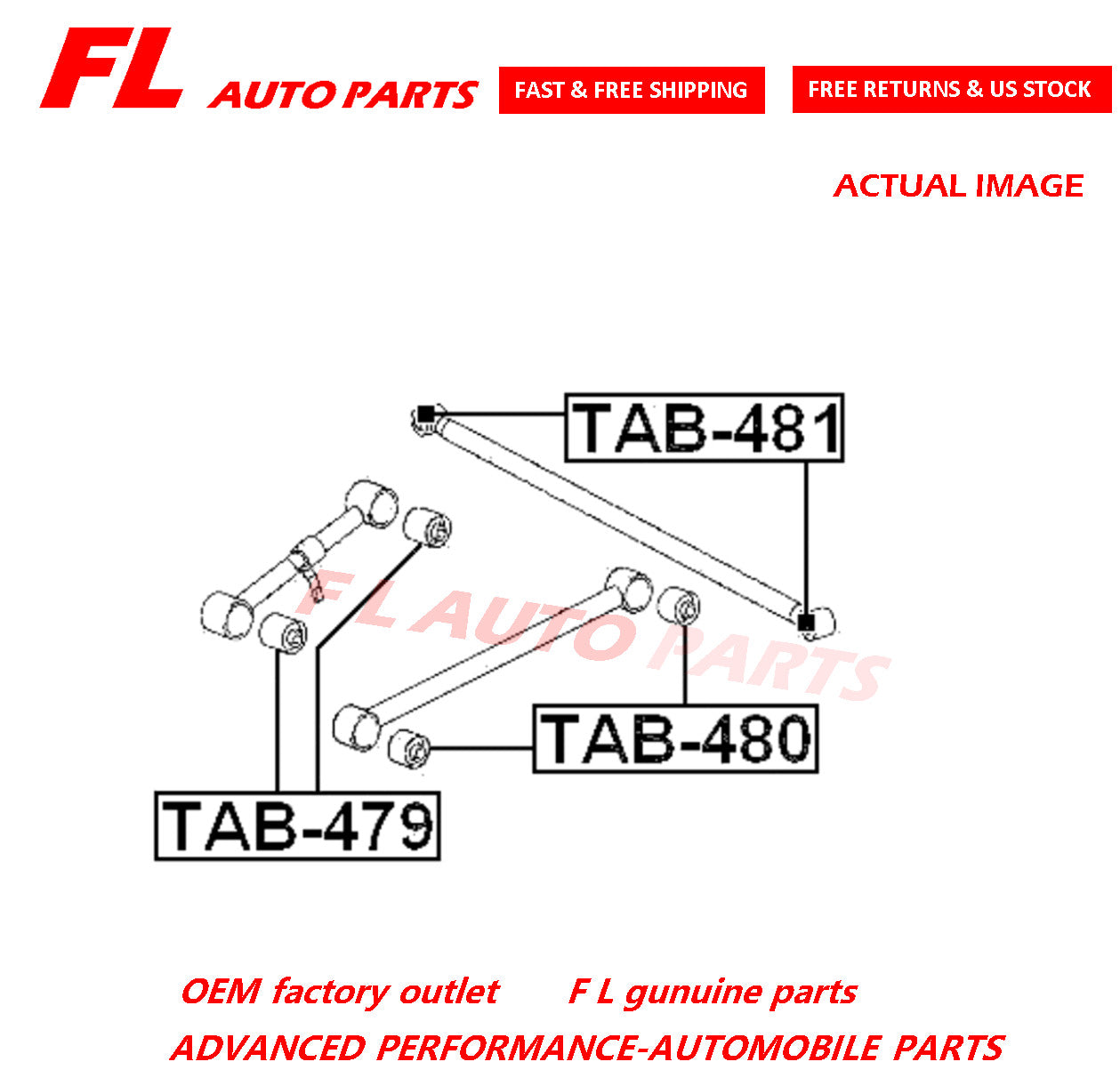 for TOYOTA for LAND CRUISER for Lexus LX570 Rear Bushing 48720-60070 48702-60140 TAB-480