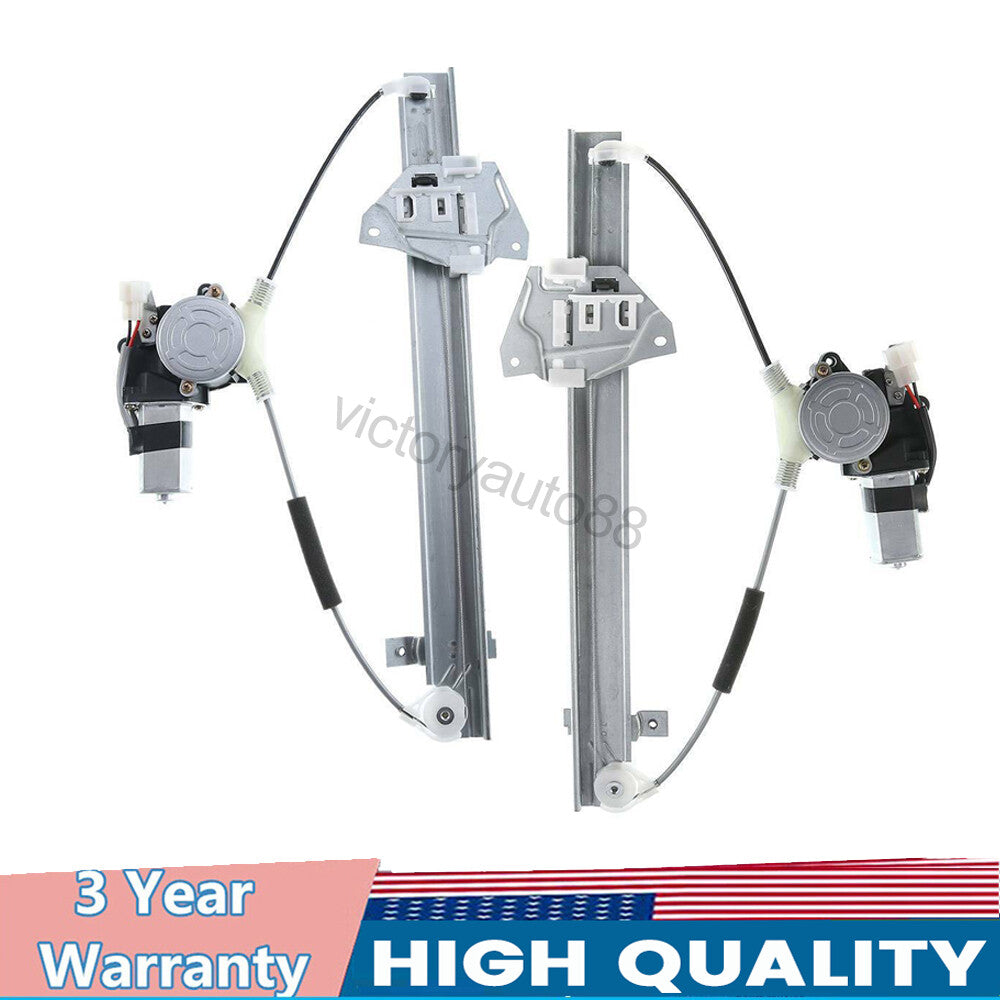 Two power window regulators with motors suitable for Mitsubishi Montero 92-00 rear left and right.