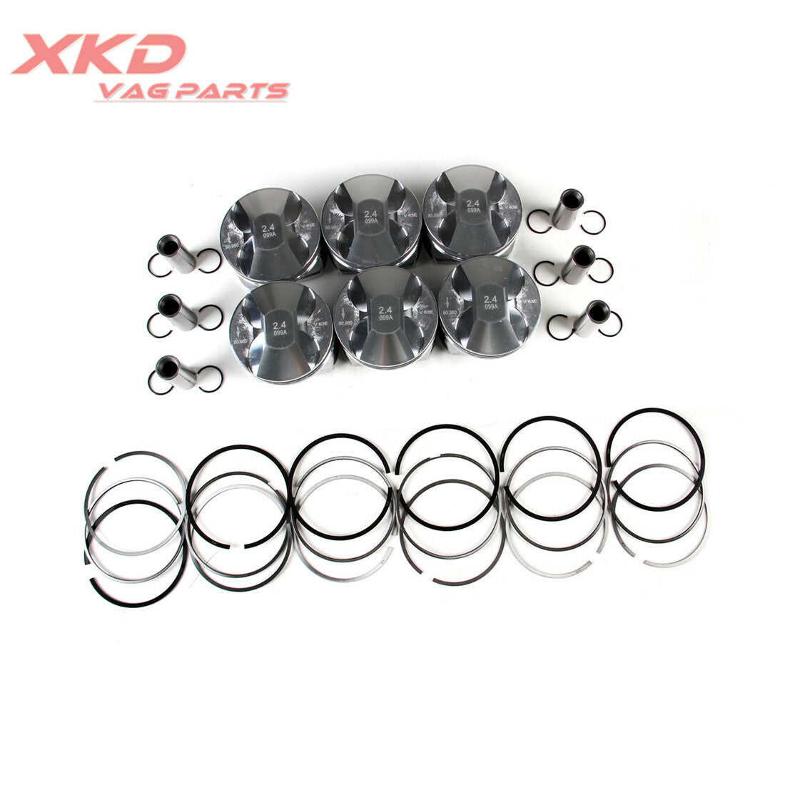 Piston and ring kit for Audi A6 BDW V6 2.4L, ¦µ 19 mm, 06E107065AR