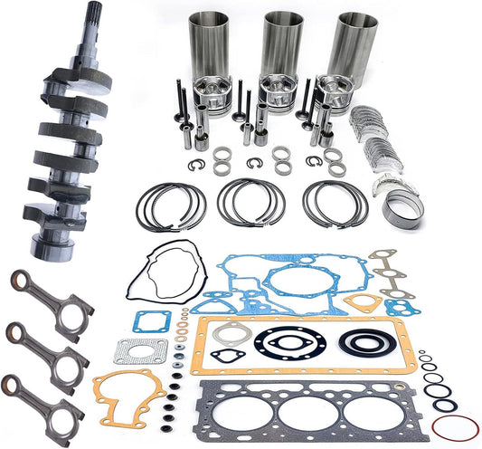 D902 Overhaul Rebuild Kit + 3PCS Connecting Rod + Crankshaft For Kubota Engine