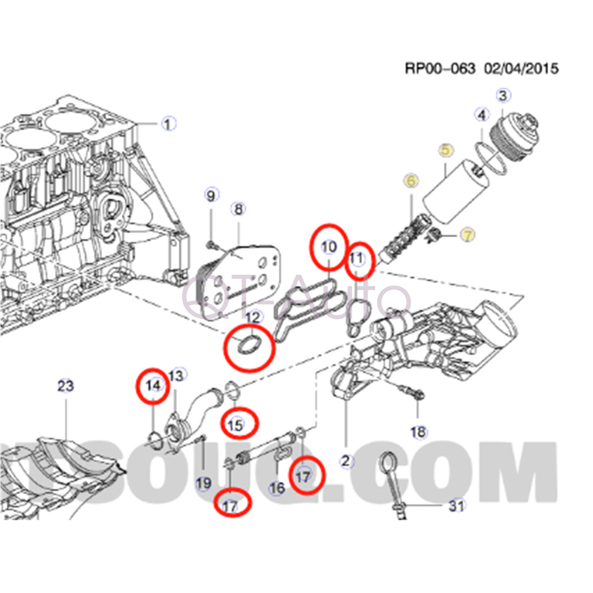 55354071 Oil cooler gasket seal suitable for 1.8 1.6 for Cruze Aveo Malibu Sonic G3 Astra