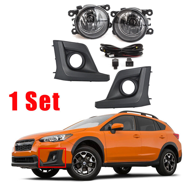 Set for Subaru Crosstrek 2018-20 Fog Light Driving Lamp Cover Bezel Wiring Kit