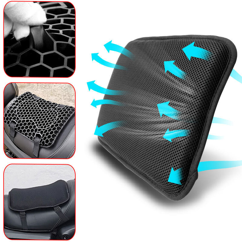Comfort Motorcycle Honeycomb Gel for Seat Cushion Pillow Pad Cover Relief Universal