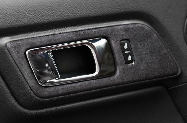 for Ford for Mustang 2015-2022 Dark Gray Suede Interior Door Handle Cover Trim 2PCS