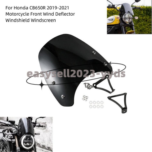 Motorcycle Headlight Black Windshield Wind Deflector Windscreen for Honda CB650R