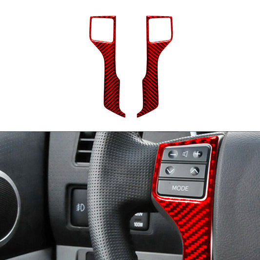 Red Carbon Fiber Steering Wheel Button Trim for Toyota Tacoma 2012-2015 Type-B