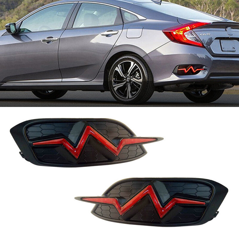 LED reflector rear bumper taillights and brake lights for Honda for Civic sedans 2016-2021