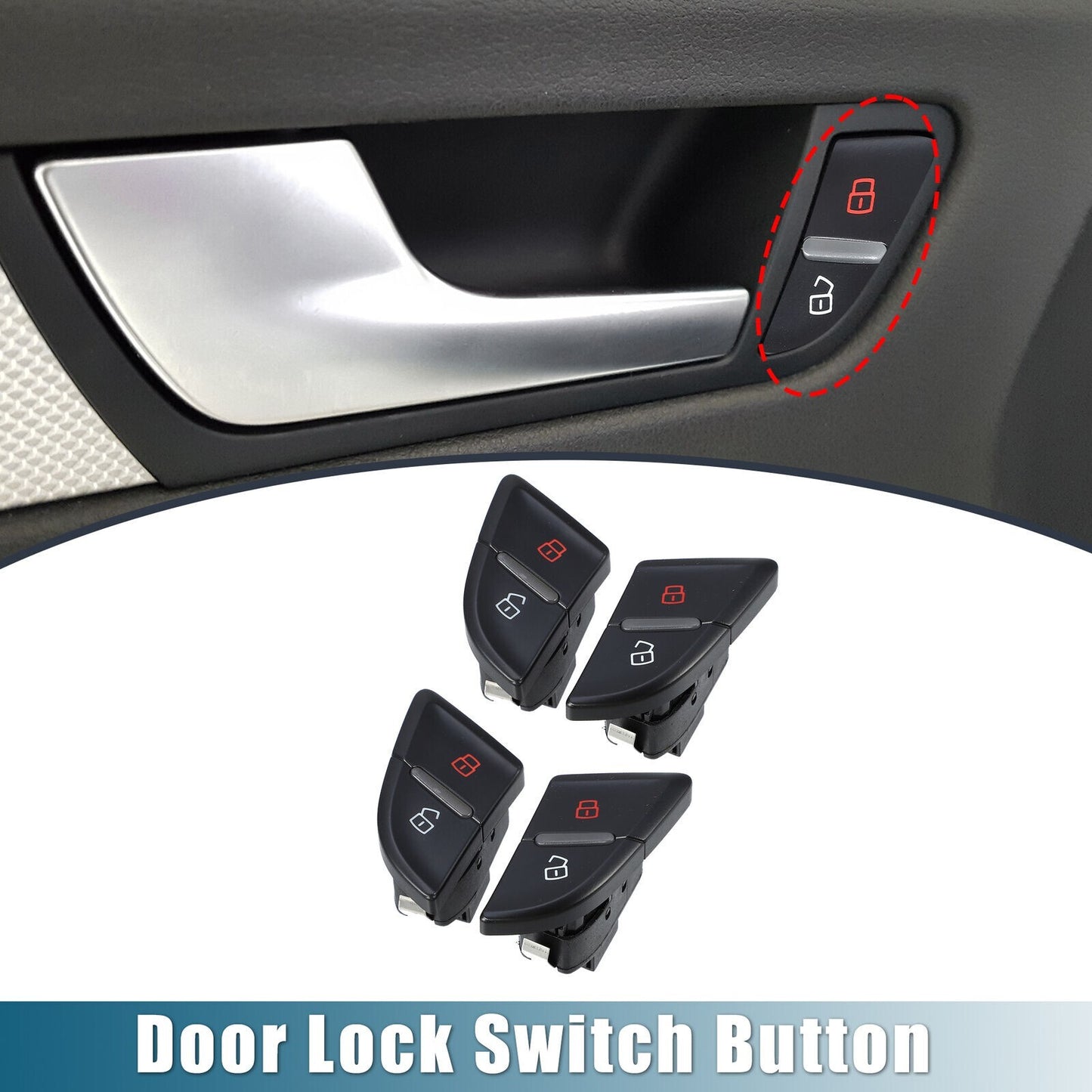 8K1962107A 8K1962108A 2 Pair Car Front Rear Central Door Lock Switch for Audi