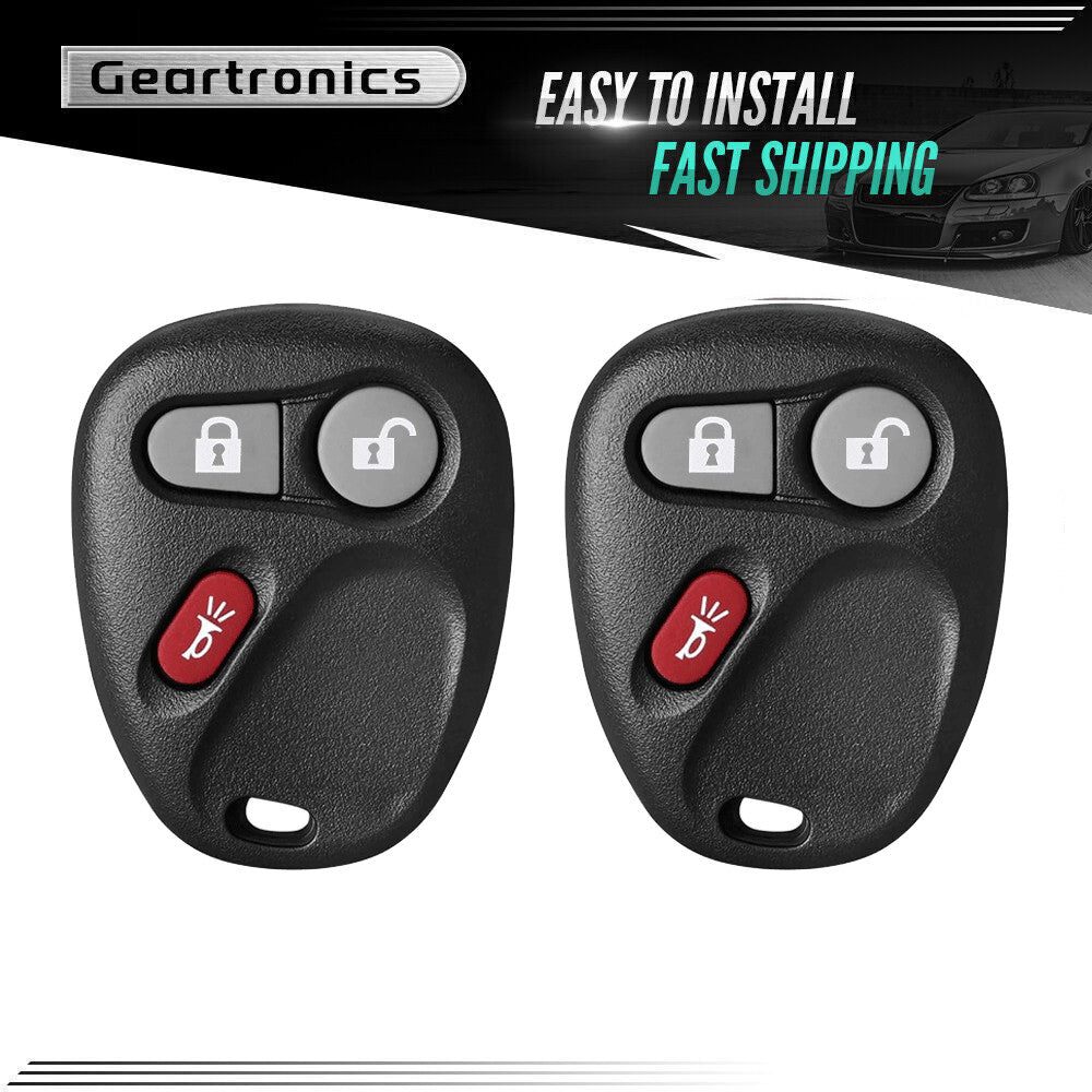2pc Replacement Fit for Chevrolet Silverado 2003 2004 2005 2006 Remote Car Key Fob