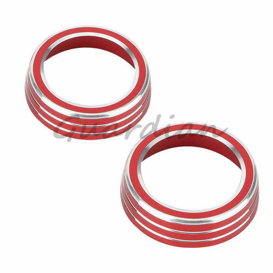 Red Air Conditioner Knob Trim Cover Ring Decoration for Honda for Civic 10th 16-20