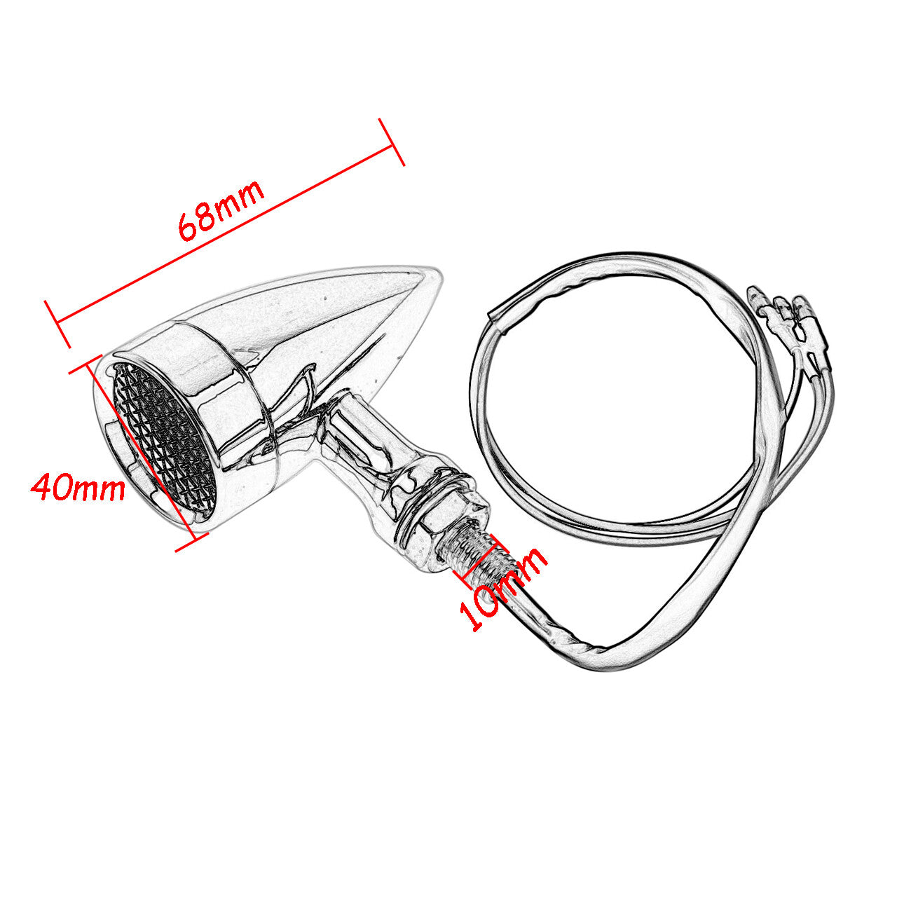 2x Black 10mm Grille Turn Signal Amber Indicator Light for Harley Sportster XL