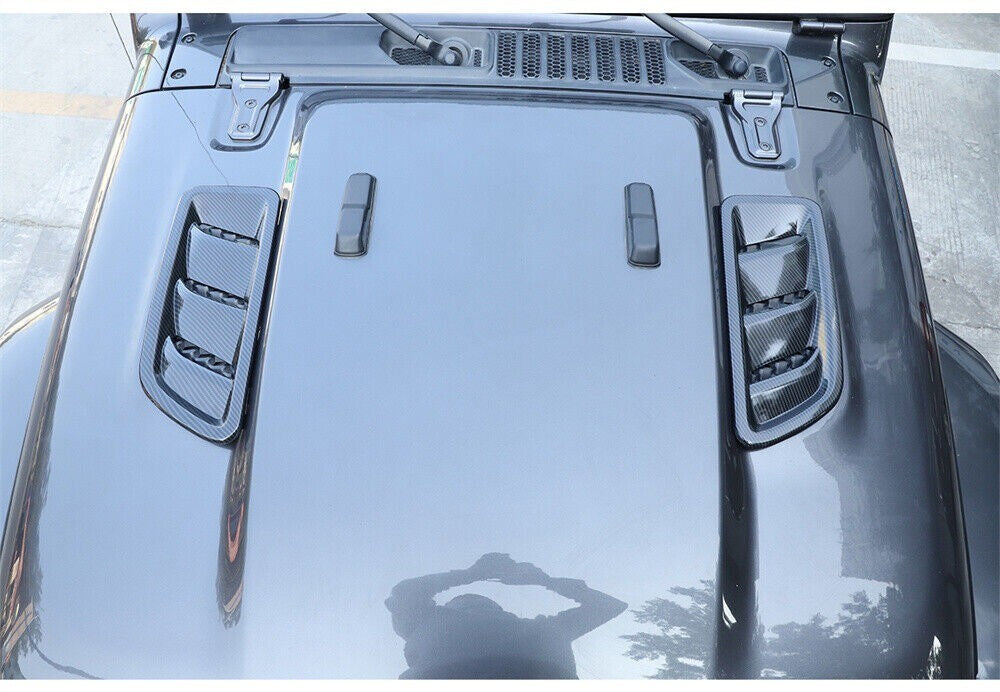 Carbon Fiber ABS Engine Hood Vents Outlet Trim for Jeep for Wrangler JL JT 2018-2023
