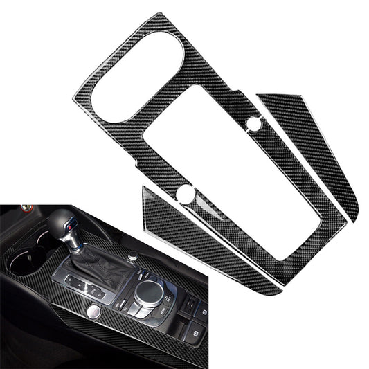 Carbon Fiber Interior Gear Shift Panel Sticker Trim Fit for Audi A3 2014-2018 2015