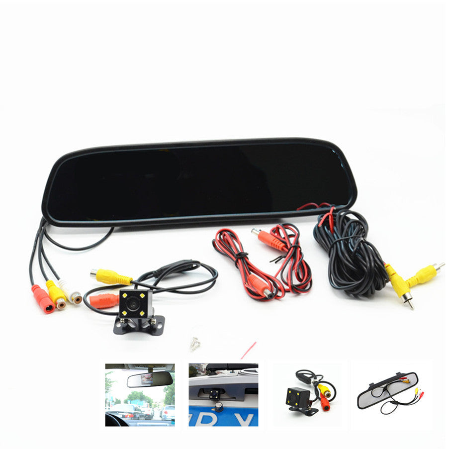 Car 4.3LCD Rear View Mirror Monitor 4 LED Night Reversing Reverse Backup Camera