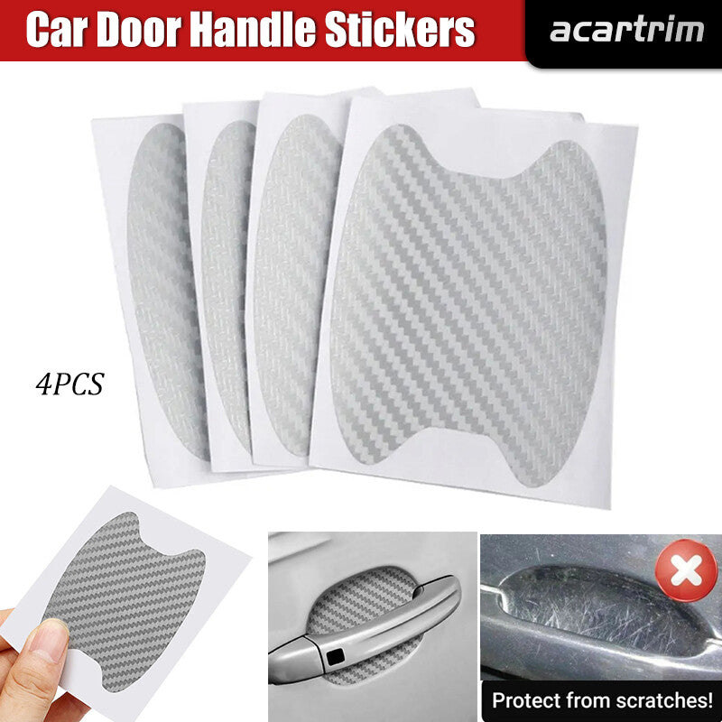 4X Car Carbon Fiber Stickers Door Handle Protector Film Anti Scratch Accessories