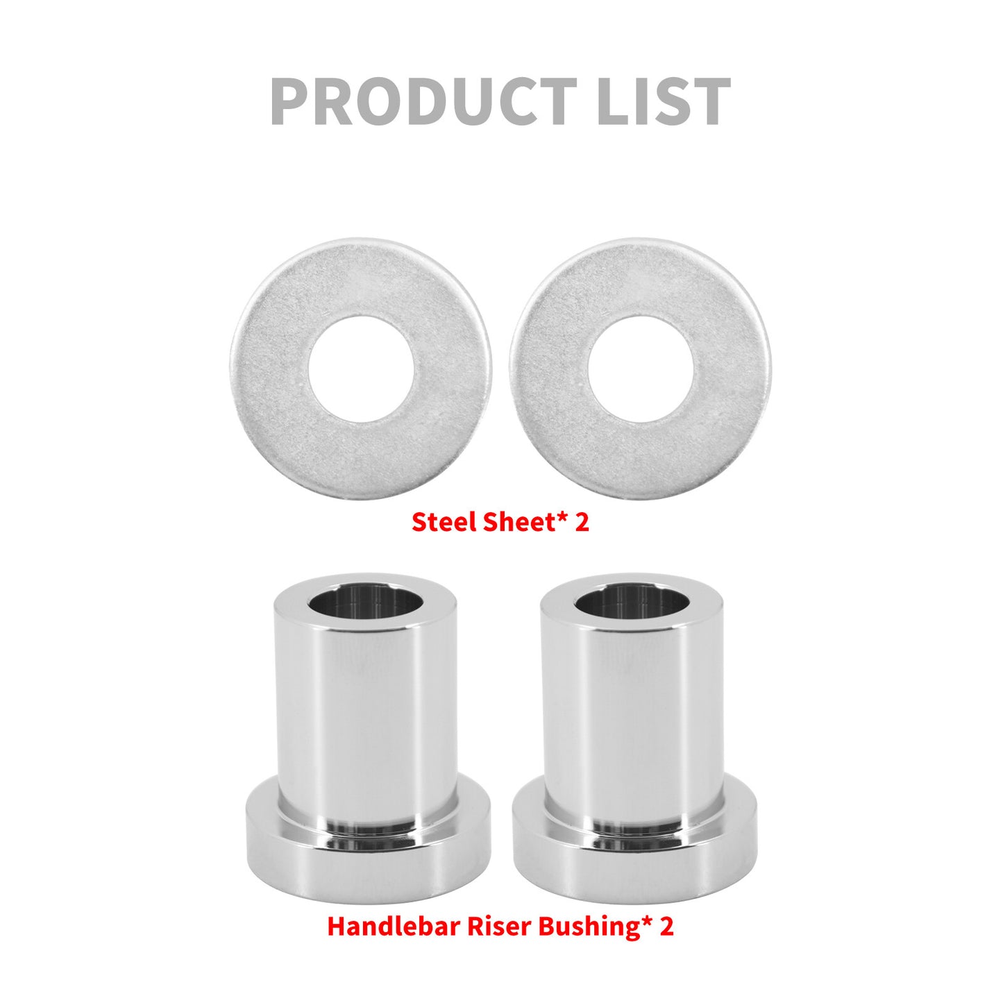 Chrome Handlebar Riser Bushings Kit Fit for Harley Softail 2018-Up Touring 83-Up