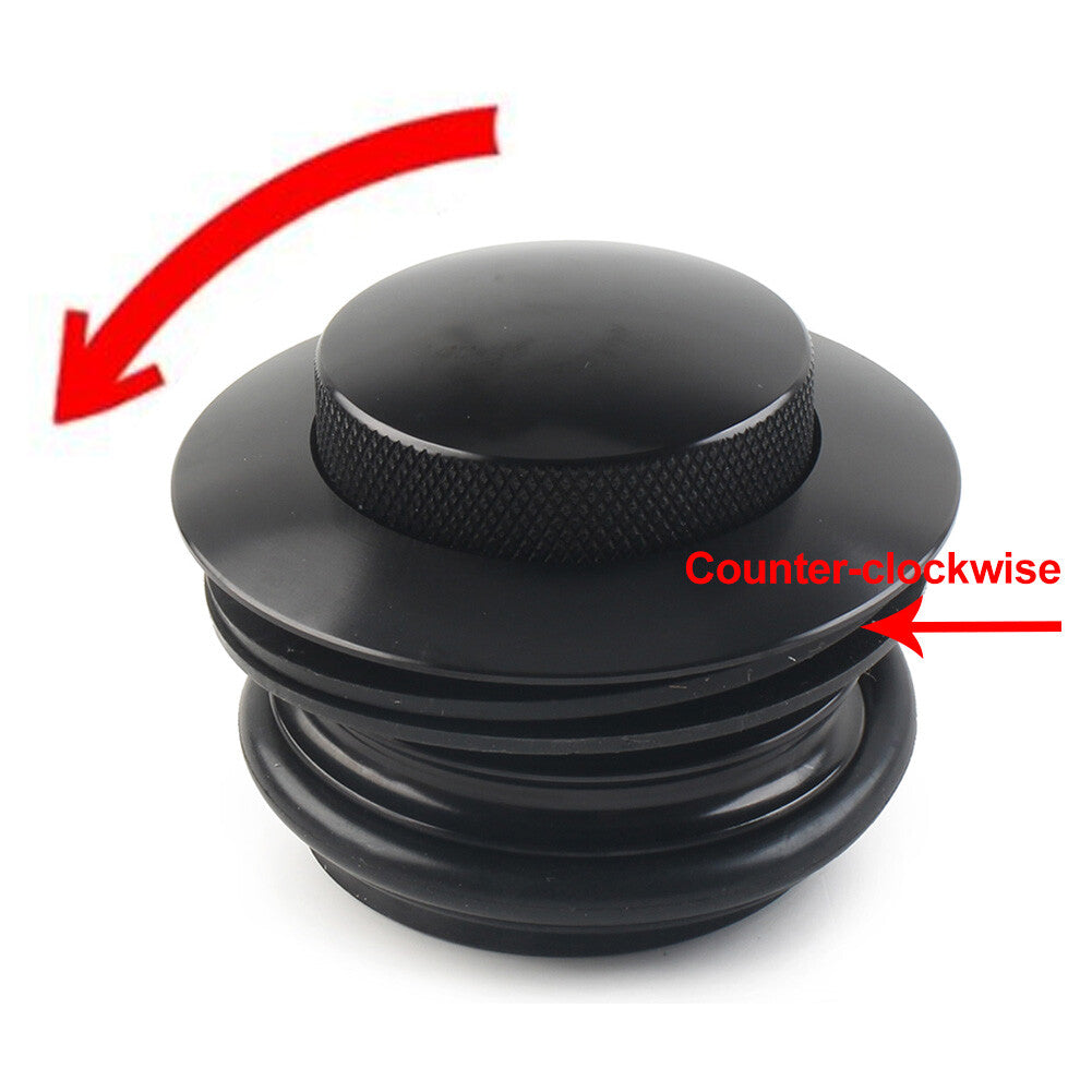 1x Fit for Harley 1982-2017 Motorcycle Left Hand Thread Fuel Tank Gas Cap Cover