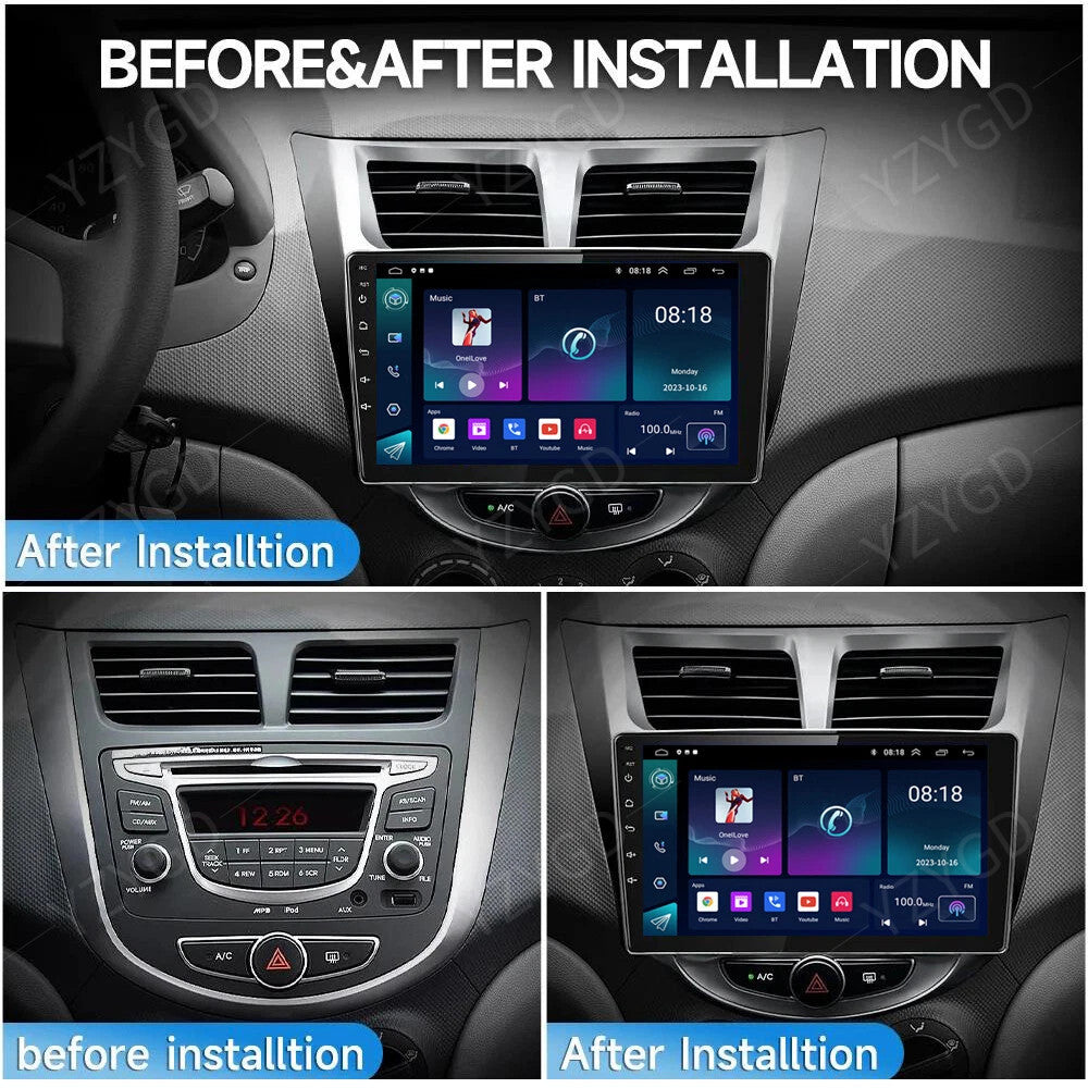 Car Stereo Radio for Hyundai Solaris Verna Accent 1 2010-2016 GPS CarPlay Screen