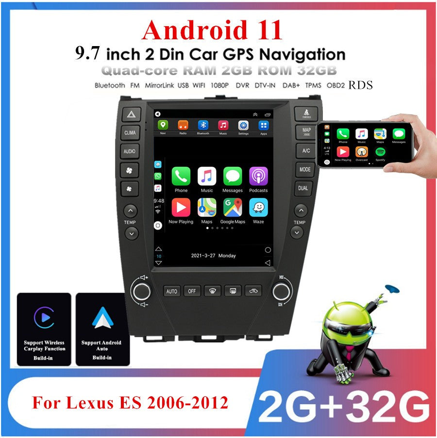 9.7Auto Radio GPS Android11 32GB Carplay for Lexus ES/240/300/330/350 2006-12