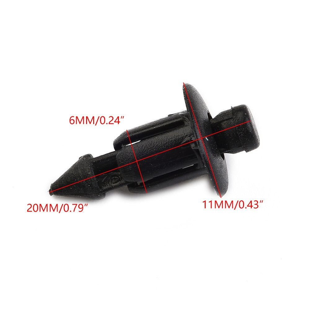 50-Piece Motorcycle 6mm Clip Rectifier Plastic Screw Rivet Panel Decorative Set for