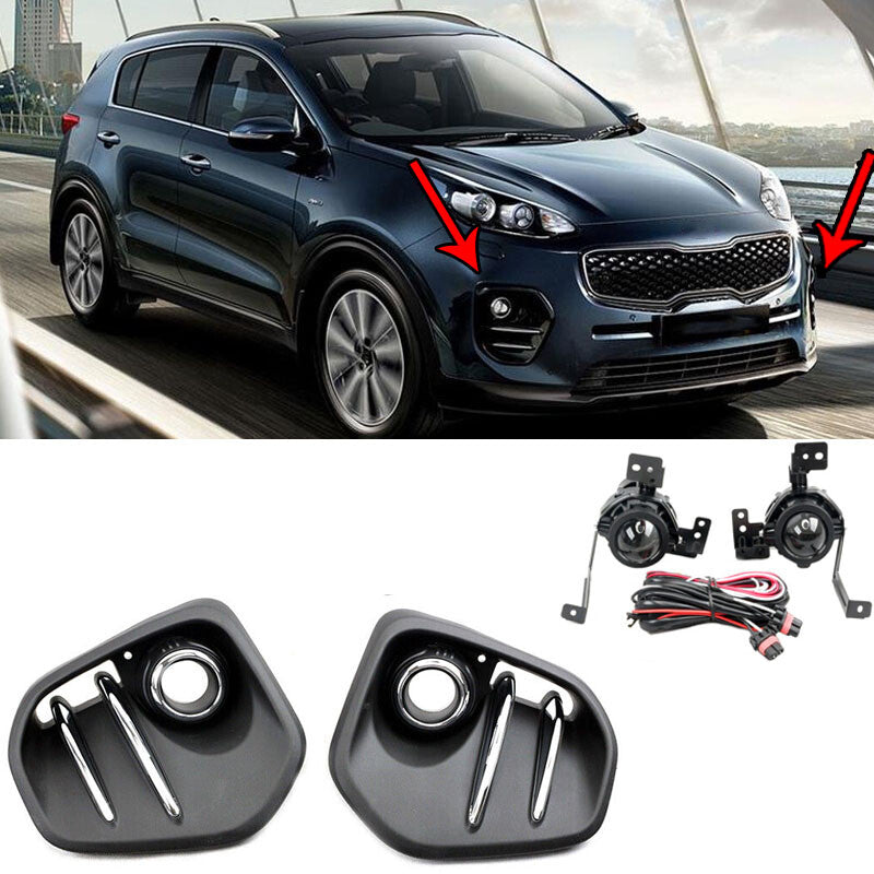 Front halogen fog lights with component kit for Kia Sportage 2017-2018