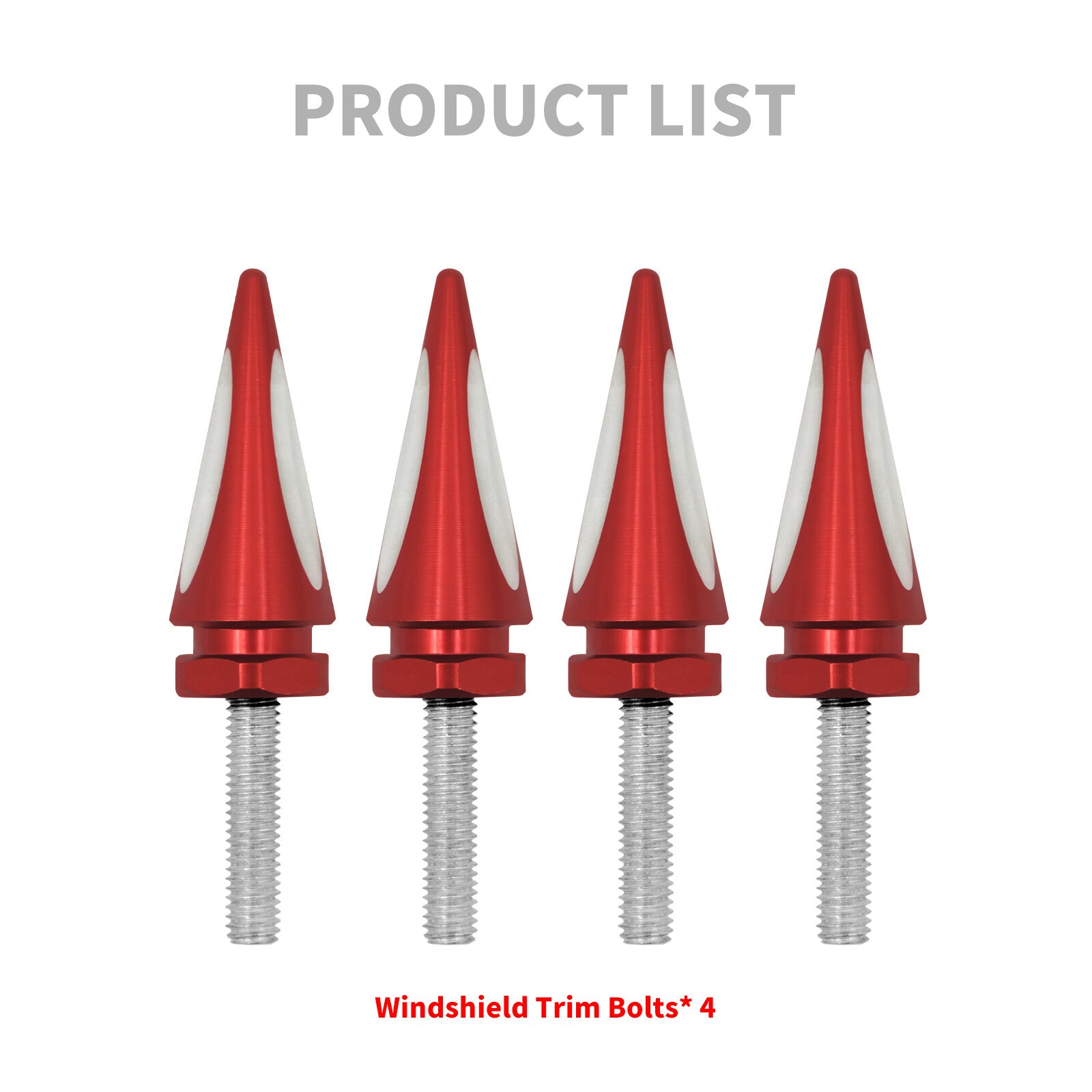4x Red Impaler Spike Windshield Bolt Kit Fits for Harley Road Glide Wind Screen
